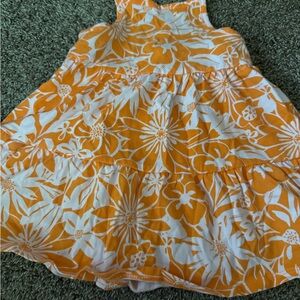 Cat & Jack Orange and White Floral Kids Casual Dress